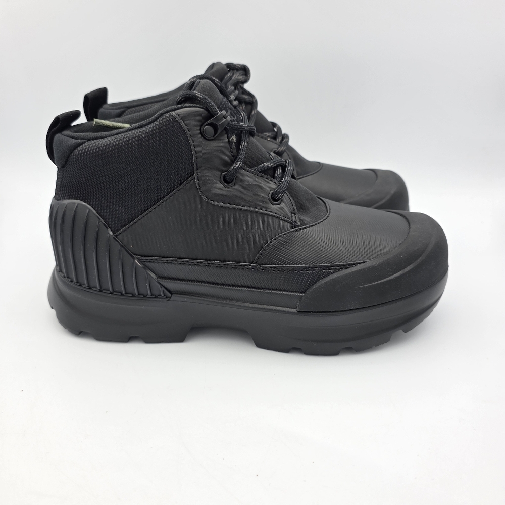 UGG NEUMEL X BLACK TEXTILE LEATHER WATERPROOF WOMEN'S RAIN BOOTS SIZE US 7.5 NEW